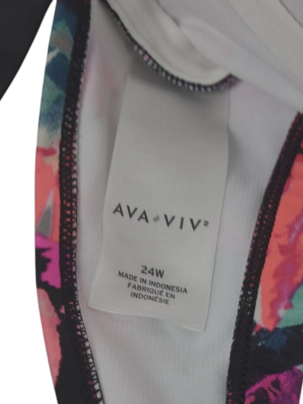 Ava & Viv Floral Bikini Top 24W Plus Size Adjustable Swim Colorful Eclectic Chic - Picture 9 of 12